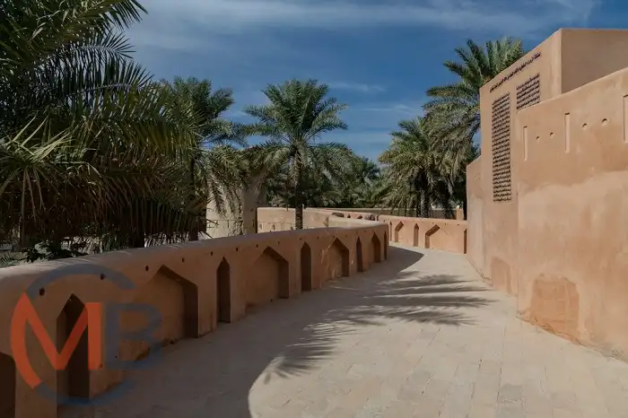 Traditional mud-brick houses and narrow alleyways in Al-Okor Ancient Neighborhood, Nizwa (Wilayat), Ad Dakhiliyah Governorate